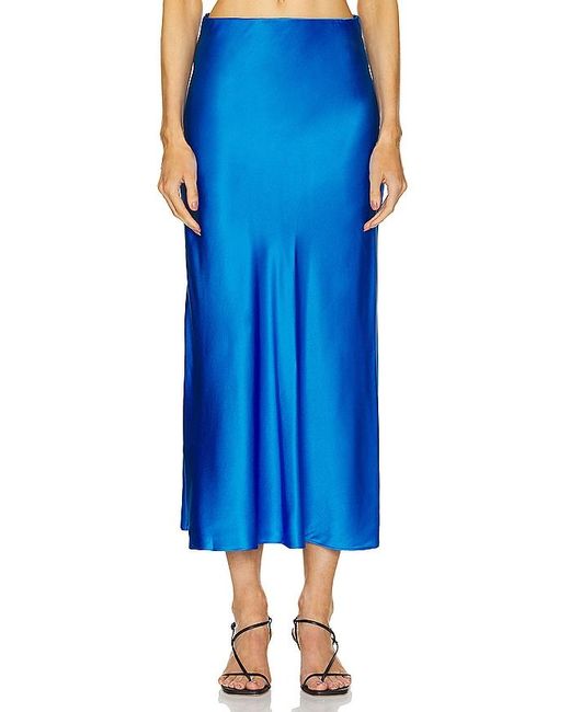 Susana Monaco Blue Silk Midi Skirt