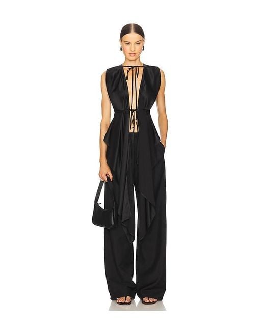 Helmut Lang Black Scarf Drape Top
