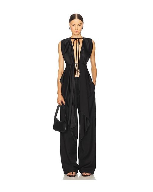 Helmut Lang Black Scarf Drape Top