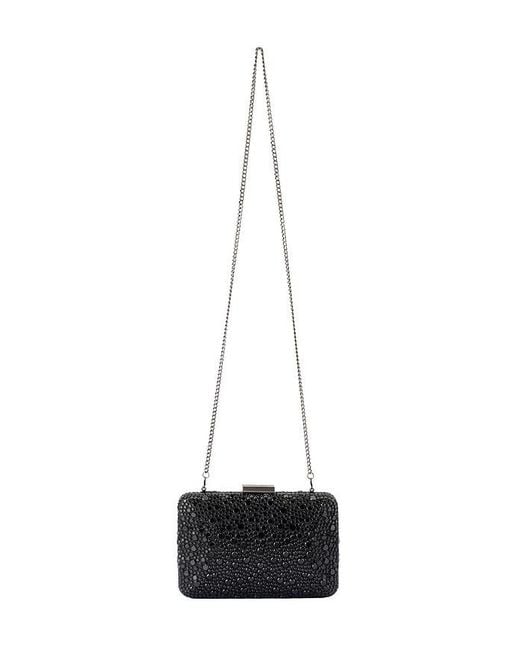 Olga Berg Black Harriet Crystal Clutch