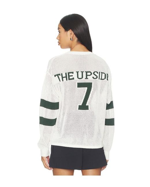 The Upside White Fenway Sebastian Knit Crew Sweatshirt