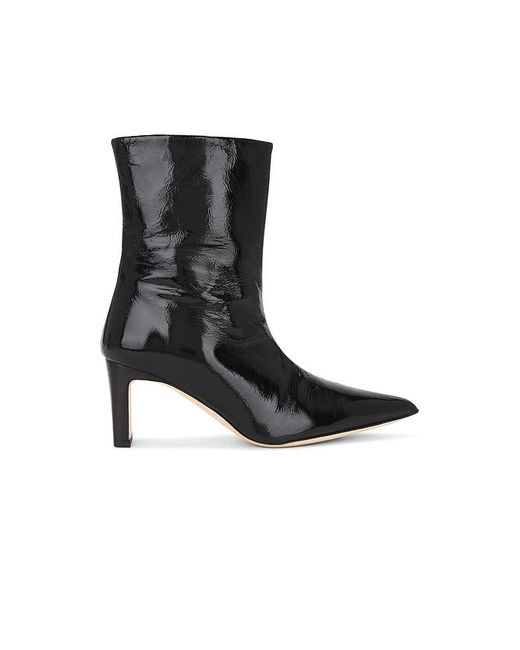 Flattered Black Patent Leather Cass Ankle Boots