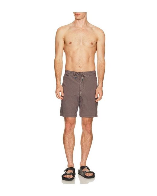 Dark Seas Brown Go To Panel Boardshort for men