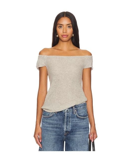 MORE TO COME Blue Malia Open Back Knit Top