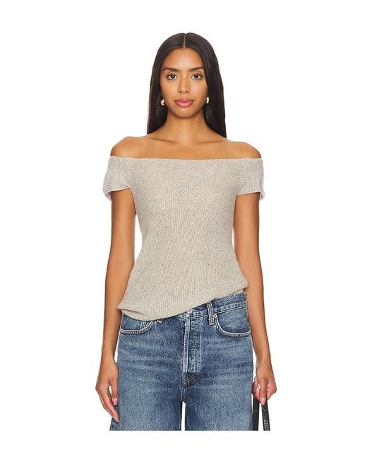 MORE TO COME Blue Malia Open Back Knit Top