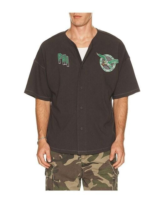 Junk Food Green Eagles Baseball Jersey for men