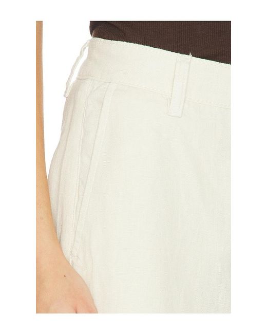 DL1961 White Dl Taylor Relaxed Barrel High Rise Linen Pants