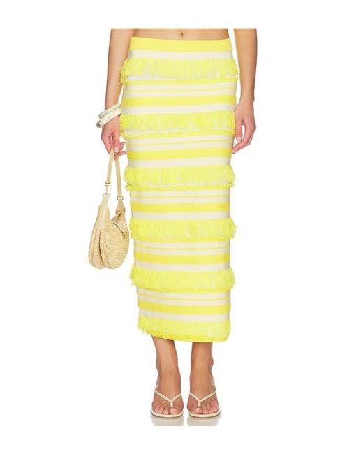 Jonathan Simkhai Yellow Lula Knit Midi Skirt