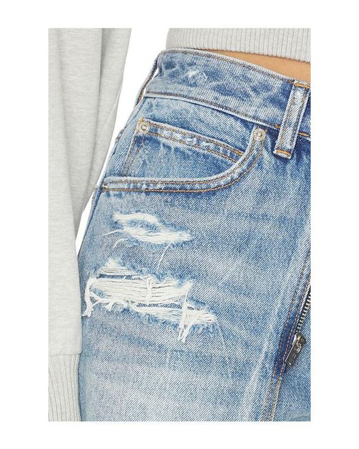 Alexander Wang Blue Distressed Double Layer Skort
