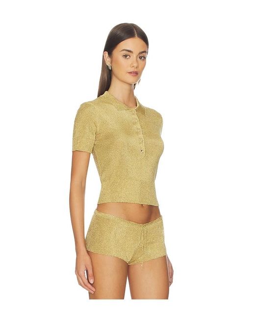 GUIZIO Metallic Mateo Polo Top