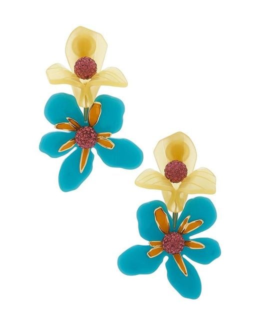 Lele Sadoughi Blue Bouquet Paradis Clip-On Earrings