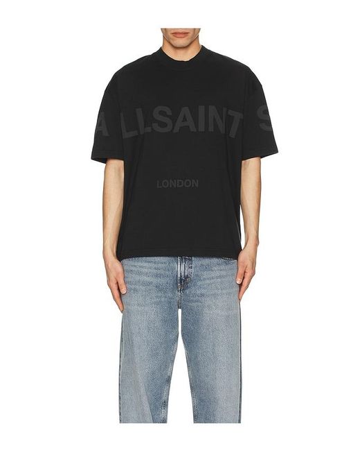 AllSaints Black Biggy Crew Neck Tee for men