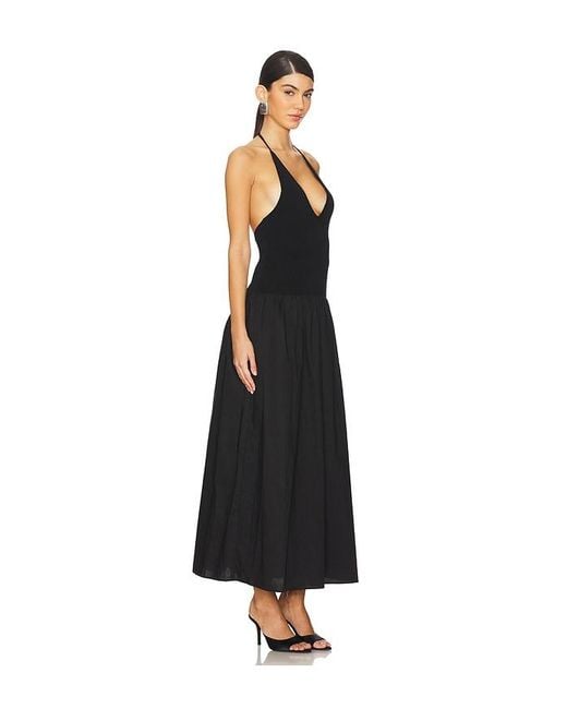 Shona Joy Black Aliah Halter Midi Dress