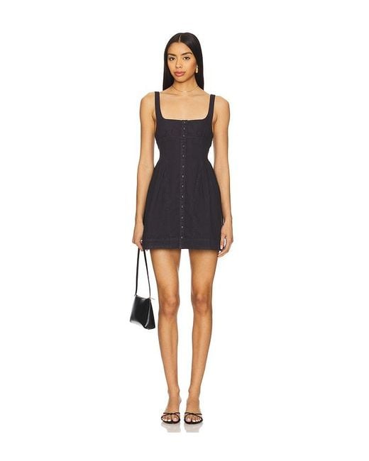 Free People Blue Astrid Oxford Mini Dress