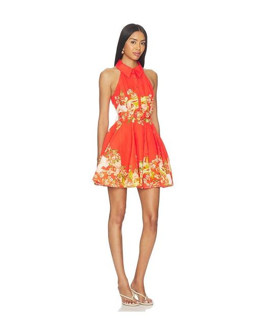 Hemant & Nandita Red Short Dress With Buckle Belt