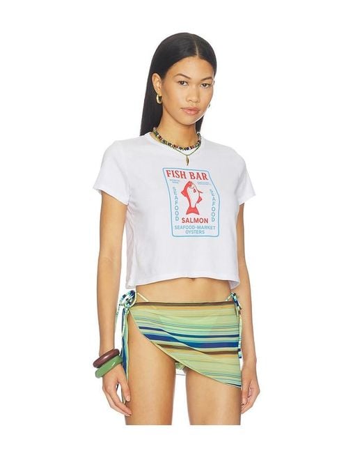 Sunny Somewhere White Nantucket Fish Bar Tiny Tee