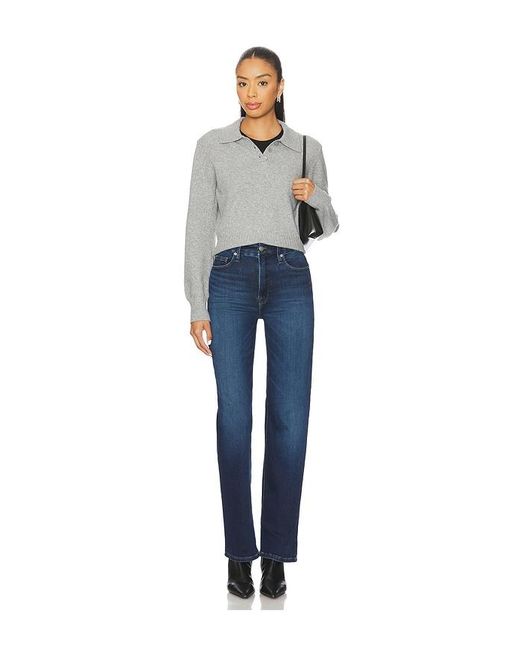 GOOD AMERICAN Blue Soft Tech Good True Straight Jeans