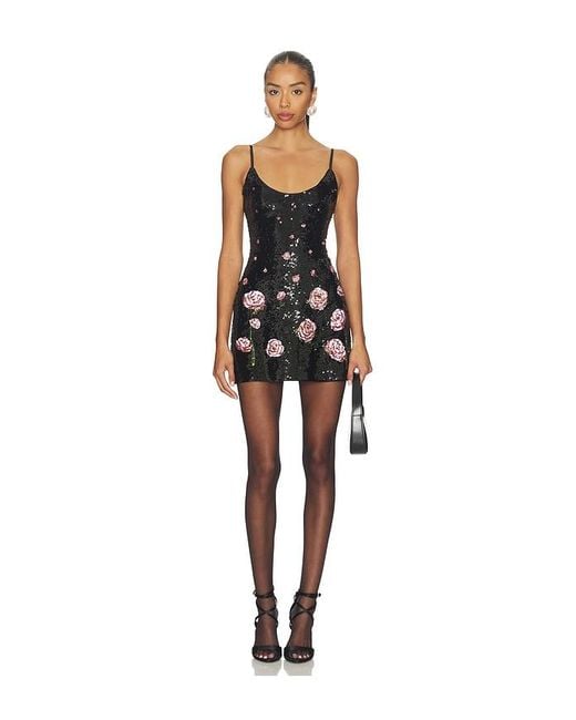 GUIZIO Black Sequin Mini Dress