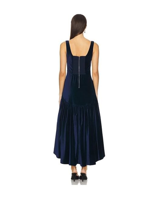 Alice + Olivia Blue Diana Sleeveless Structured Midi Dress
