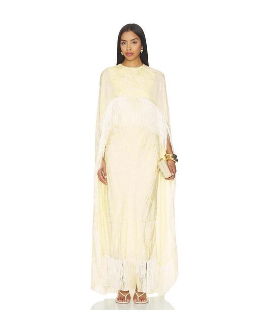 Anna October Natural Bernice Jacquard Cape With Fringe