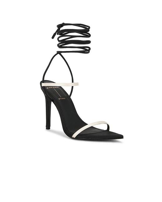 Black Suede Studio Black Lauren 100 Sandal