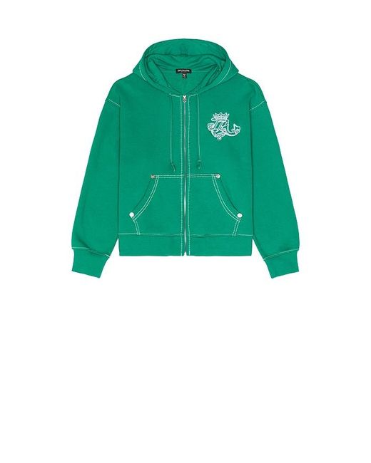True Religion Green Crest Big T Cinched Zip Up Hoodie for men
