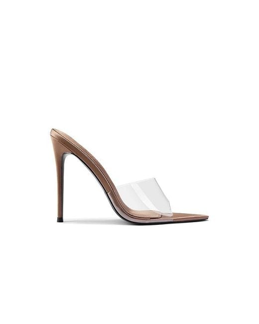 Femme LA White Gianni Satin Mule