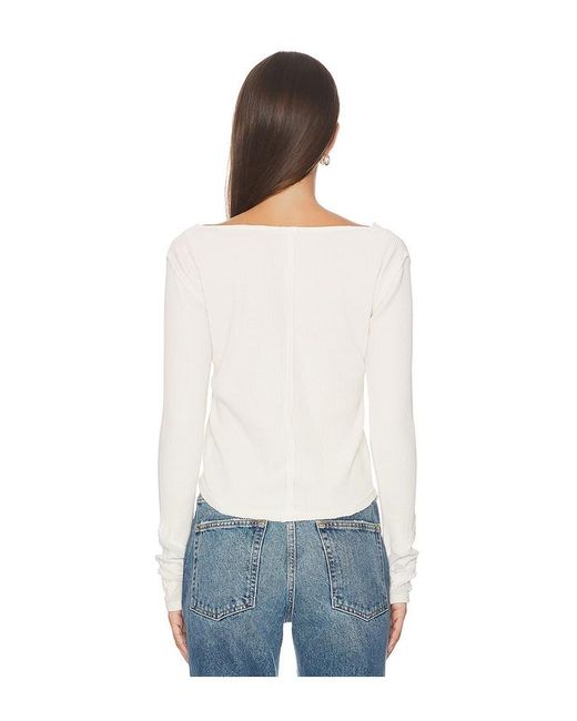 Free People White Butterfly Cuff Top