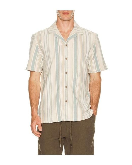 Faherty Brand Natural Short Sleeve Oasis Camp Shirt for men