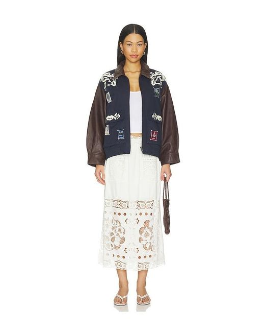 Sea Blue Georgie Sportswear Embroided Jacket