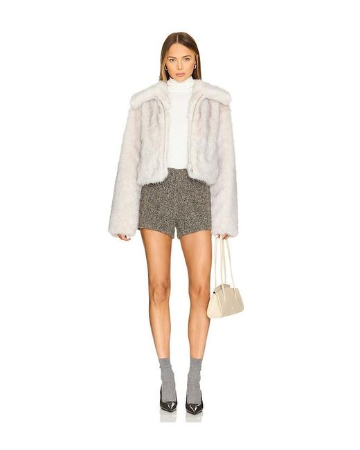 Lovers + Friends White Nina Faux Fur Jacket