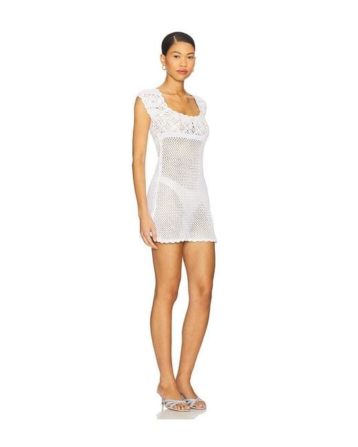Frankie's Bikinis White Eloise Crochet Dress