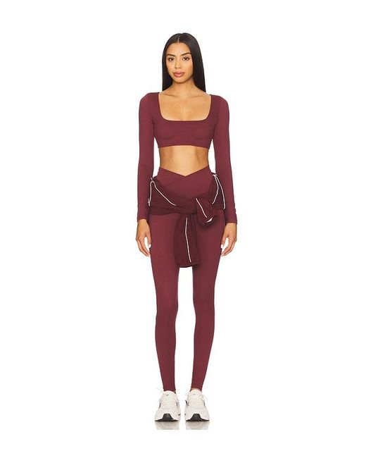 WellBeing + BeingWell Red Flowwell Callista Crossover Legging