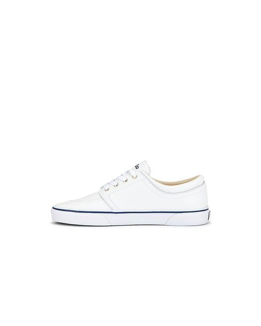 Polo Ralph Lauren White Faxon Solid Leather Low Top Sneaker for men