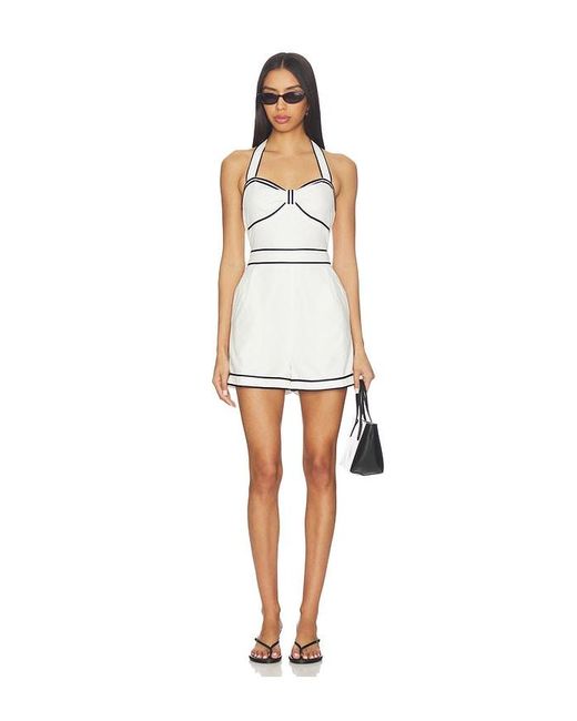 Line & Dot White Anchor Romper