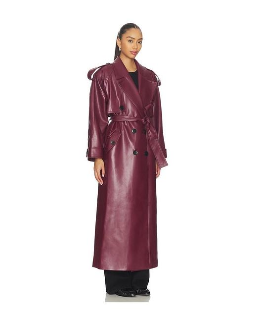 SELMACILEK Red Leather Trenchcoat