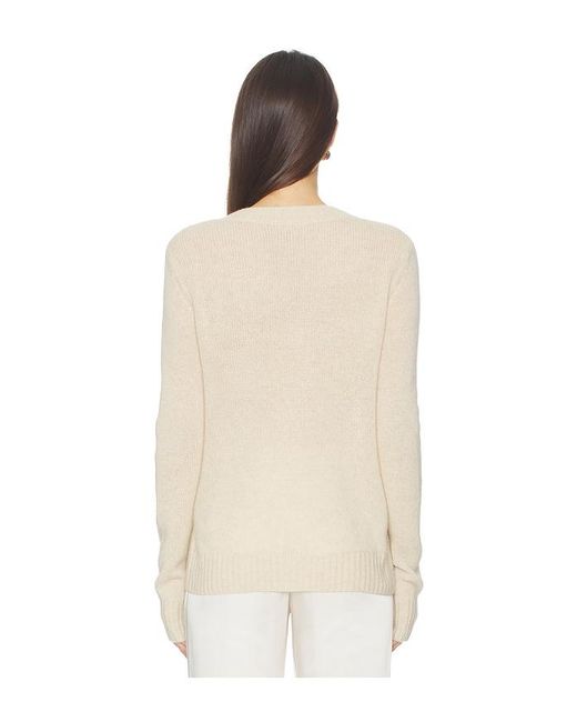 Enza Costa Natural Cashmere V-Neck Pullover