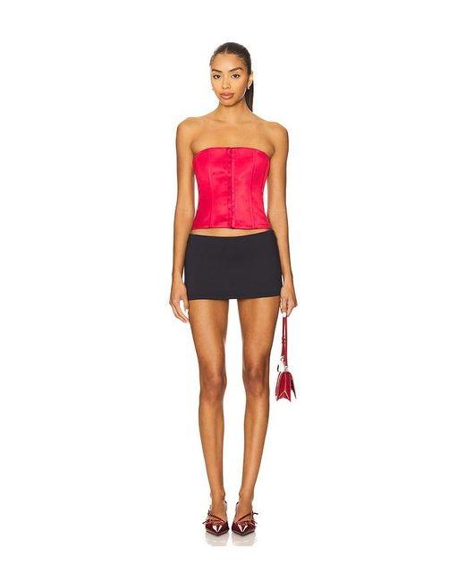 GUIZIO Red Satin Corset