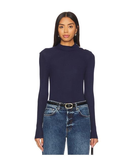 Goldie Melrose Ruffle Sleeve Top - NAVY