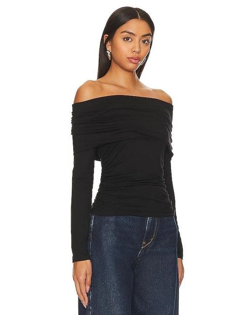 LNA Black Lia Fold Over Top