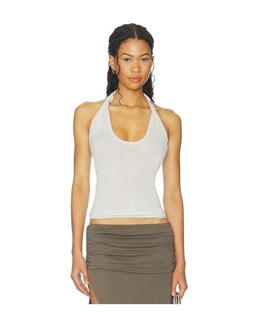 Helmut Lang Gray Twist Dancer Top