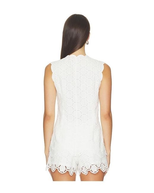 Simon Miller White Delilah Eyelet Tie Top