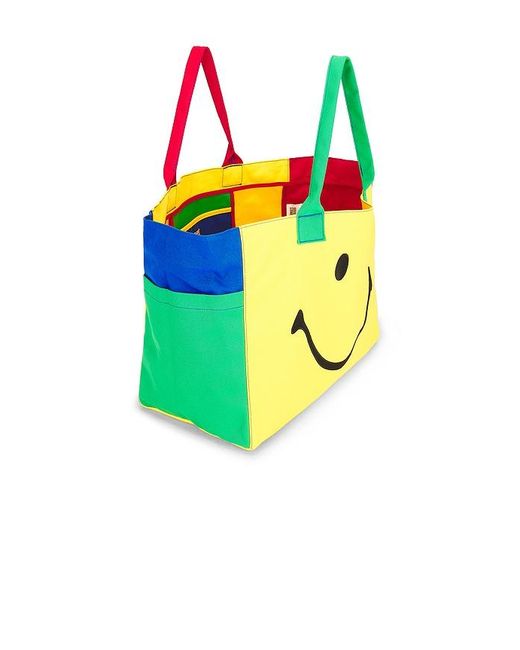 Market Yellow Smiley Colorblock Tote Bag for men