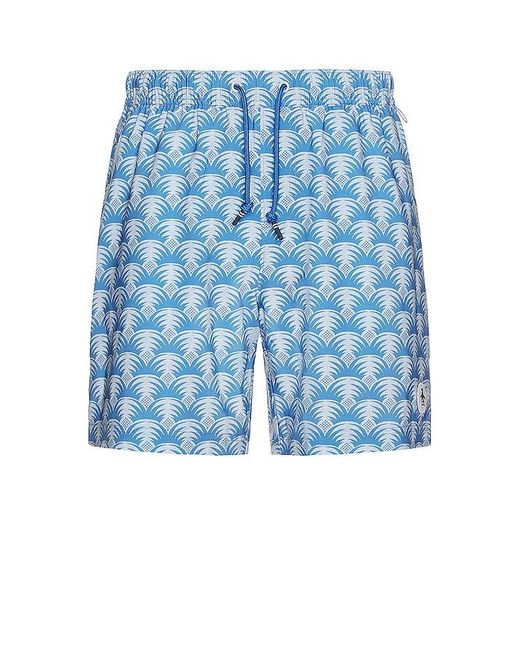 Original Penguin Blue All Over Print Recycled Swim Short for men