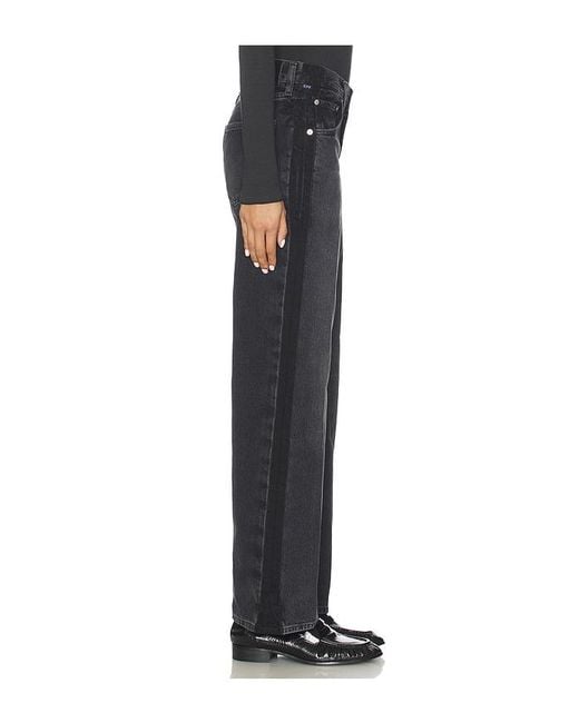 Citizens of Humanity Black Lindz Low Rise Easy Straight With Tuxedo Stripe Jeans