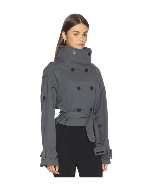 Lioness Gray Blanc Cropped Trench