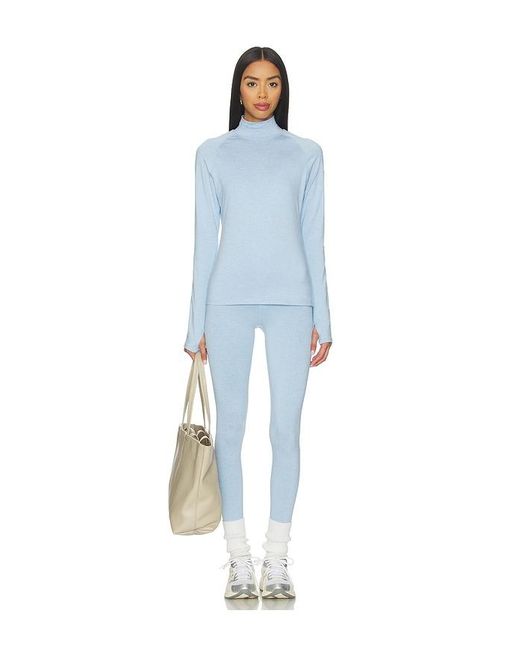Varley Blue Always Warm Mock Neck Baselayer Top