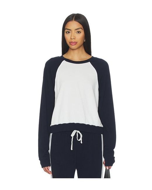 Michael Lauren Blue Siri Colorblock Raglan Pullover Top