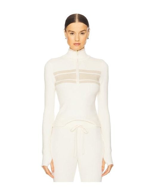 WellBeing + BeingWell White Chalet Half Zip Pullover