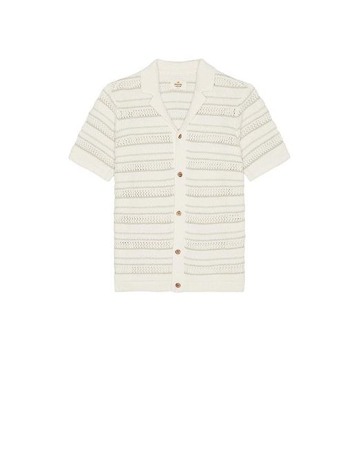 メンズ Marine Layer Open Knit セーターボタンダウンシャツ White